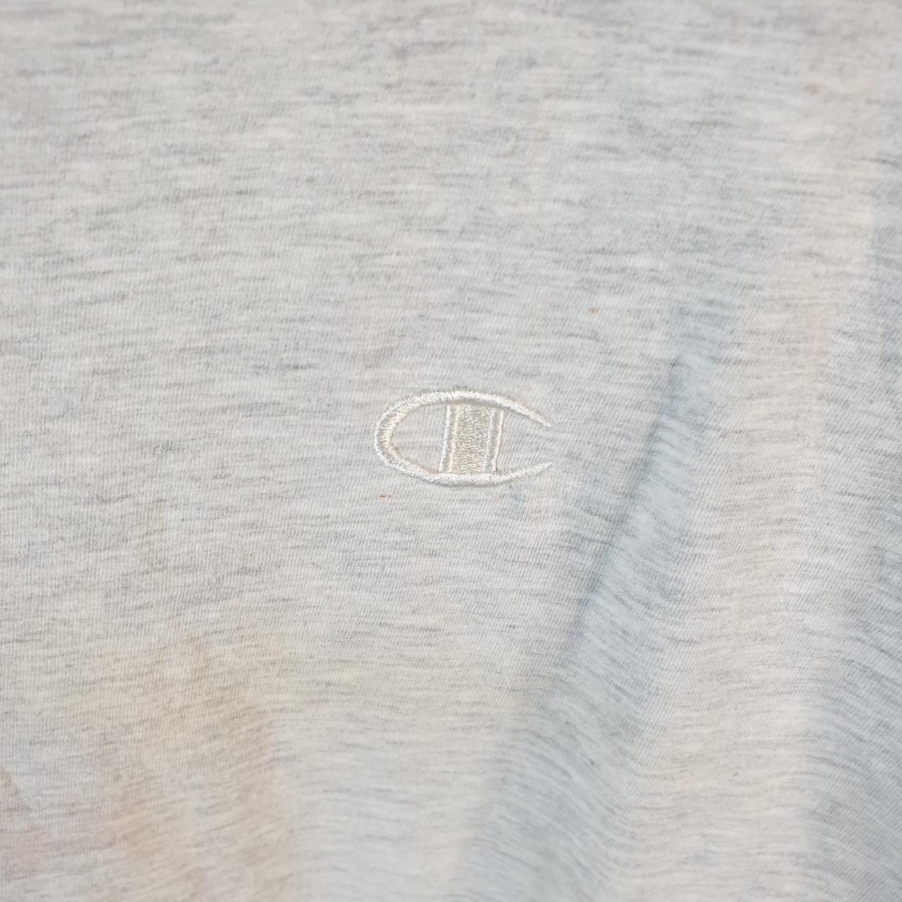 Vintage Champion Spellout T Shirt Men’s Large Grey USA Athletic