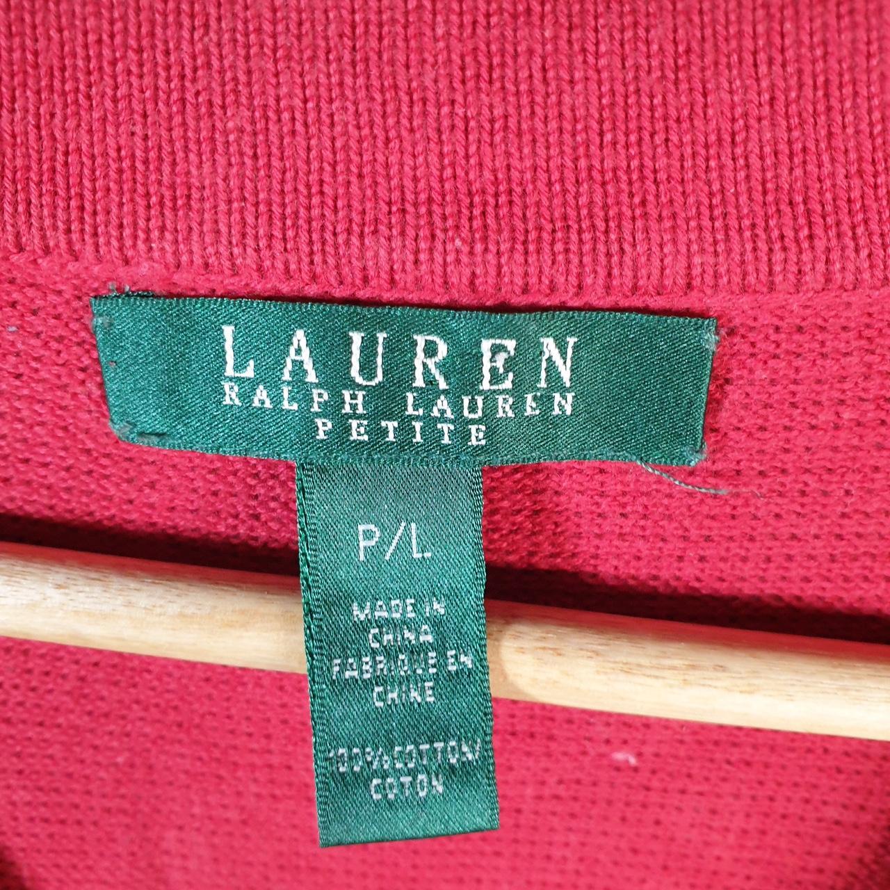 Vintage Ralph Lauren Polo Knit Sweater Womens Large Red Cotton Pullover