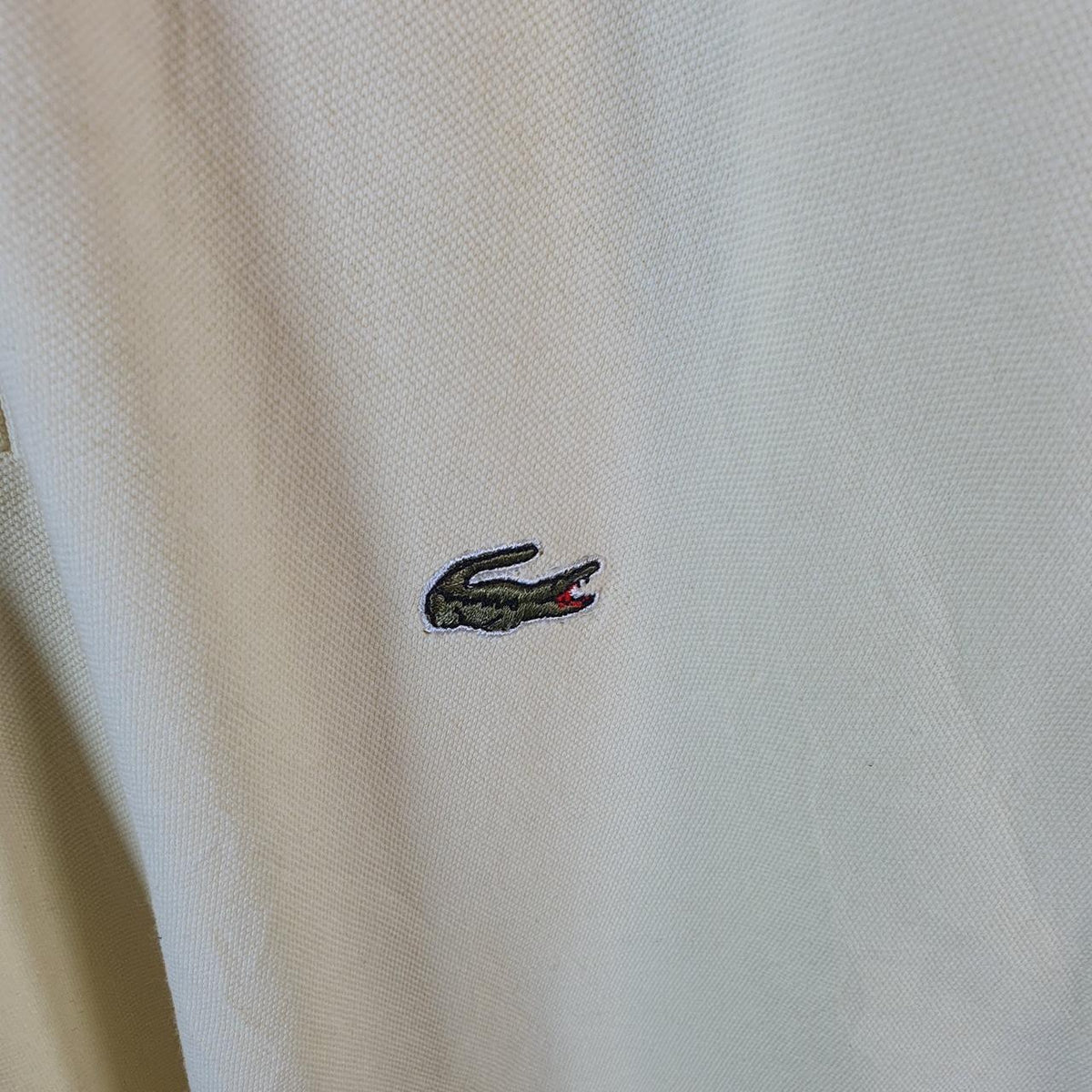 Vintage Lacoste Polo Shirt Men’s Large Yellow Regular Fit Embroidered Logo