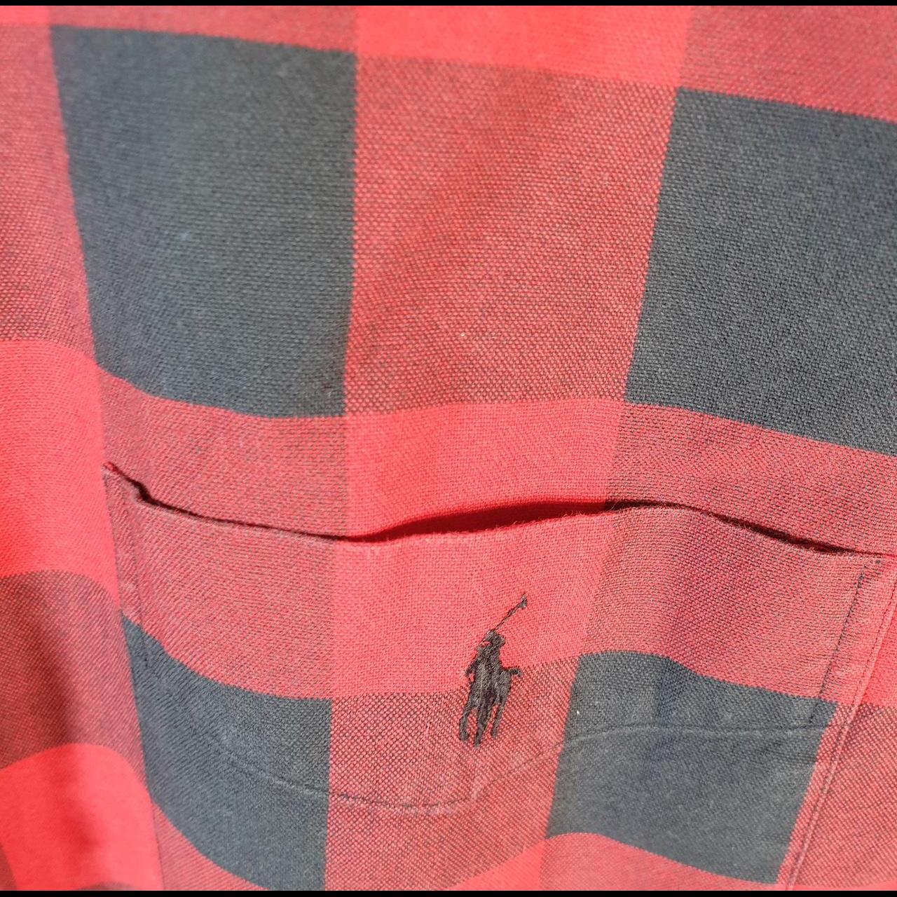Vintage Ralph Lauren Button Down Shirt Men’s XL Red Checkered Classic Fit Pony