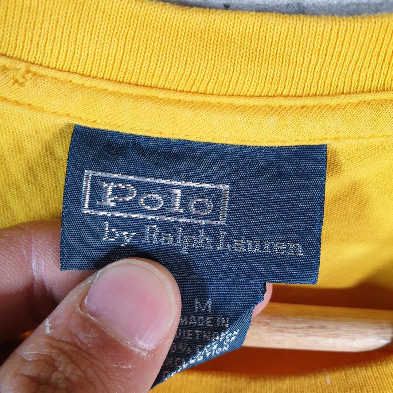 Vintage Ralph Lauren Polo T Shirt Men’s Medium Yellow Embroidered Classic Fit Pony C8588