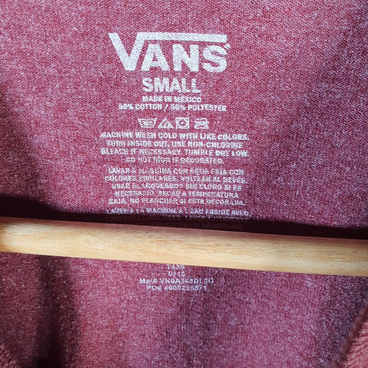 Vintage Vans Off the Wall Spellout T Shirt Men’s Small Burgundy Classic Fit Casual