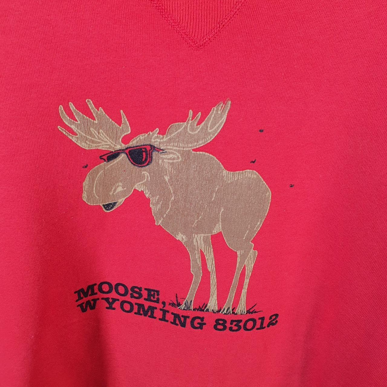 Vintage Russell Athletic Moose Wyoming USA Sweatshirt Men’s XL Red Pullover
