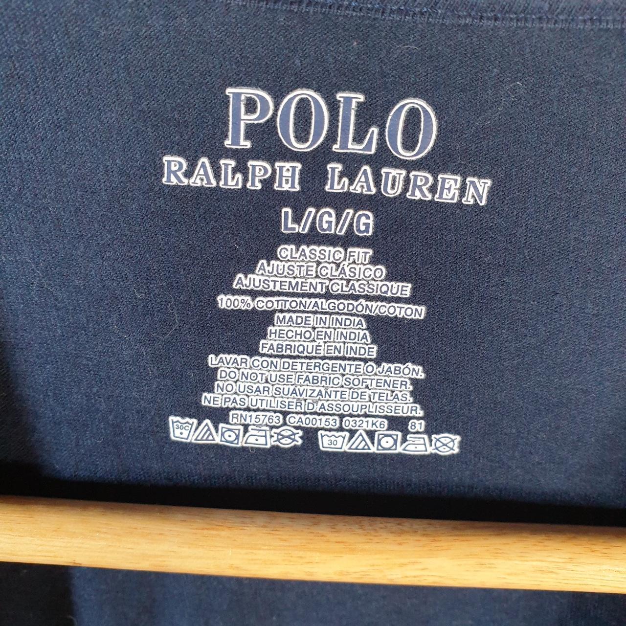 Vintage Ralph Lauren Polo T Shirt Men’s Large Navy Blue Embroidered Classic Fit Pony C9046