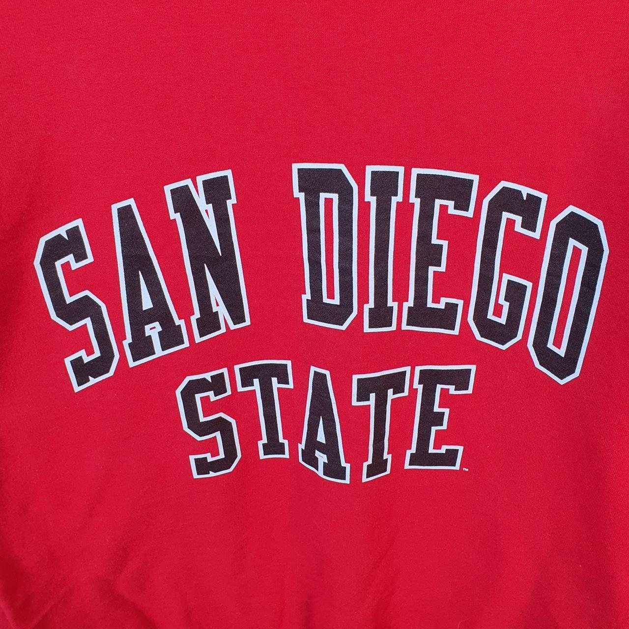 Vintage Champion San Diego State Sweatshirt Men’s M Red USA Pullover Spellout Logo