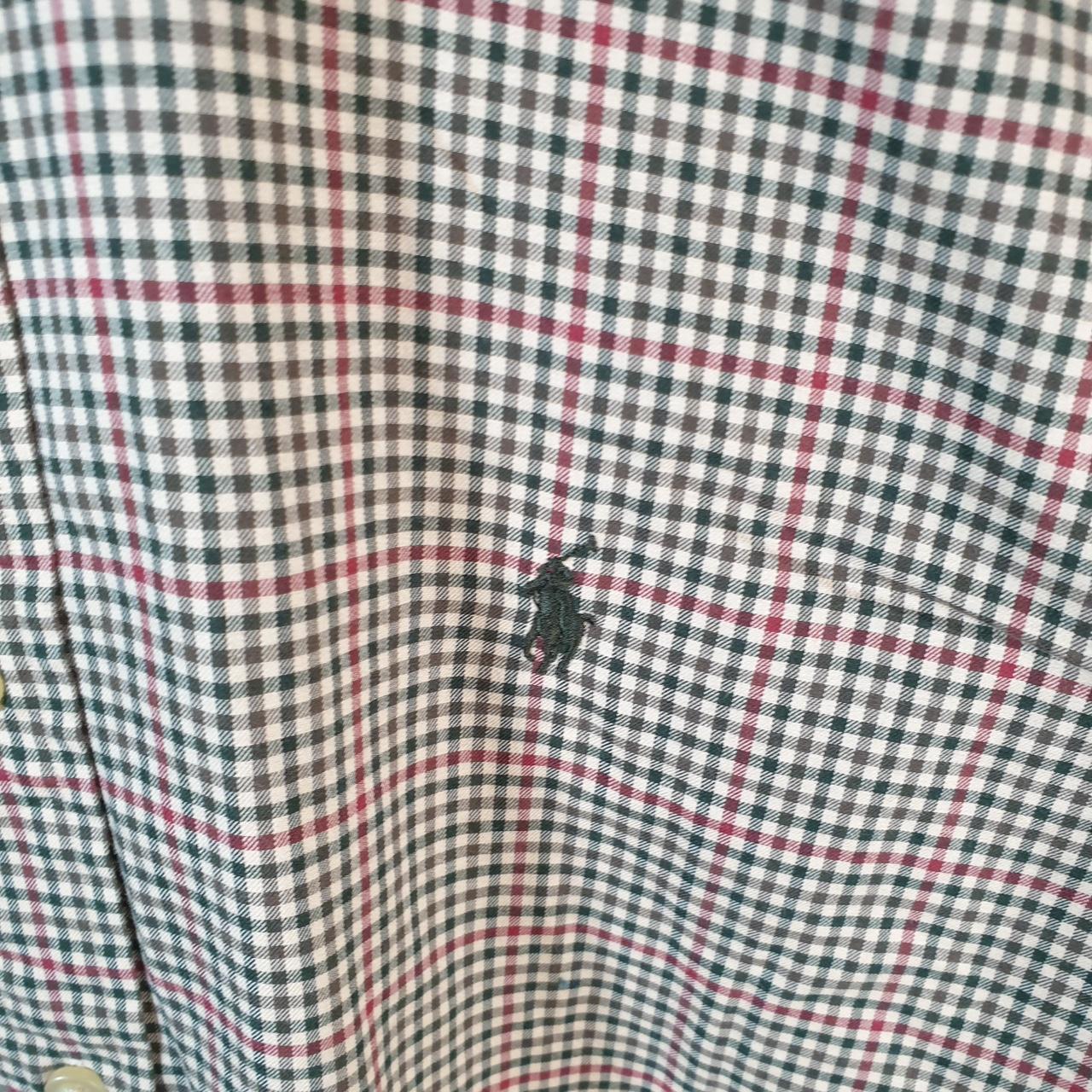 Vintage Ralph Lauren Button Down Shirt Men’s Large Green Checkered Classic Fit Cotton Pony Big Fish Vintage