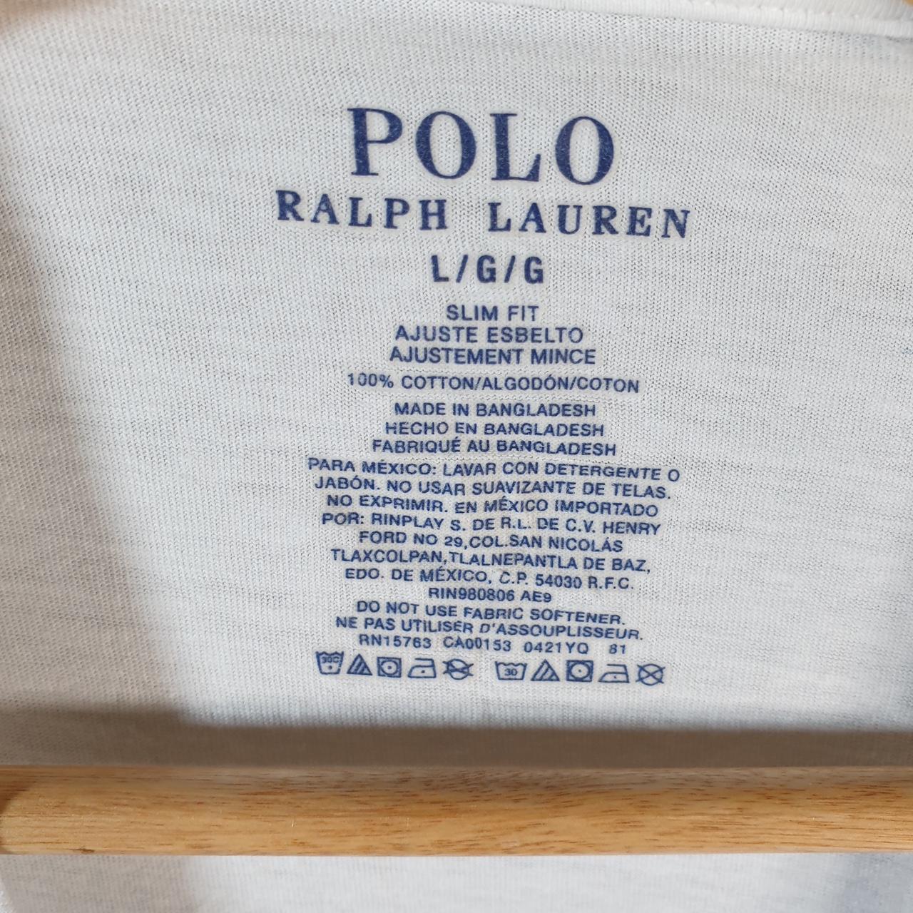 Vintage Ralph Lauren Polo T Shirt Men’s Large White Embroidered Slim Fit Pony