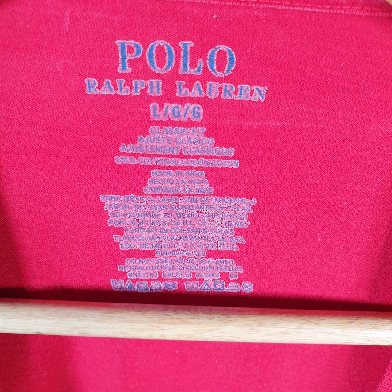 Vintage Ralph Lauren Polo T Shirt Men’s Large Red Embroidered Pony Classic Fit C9171
