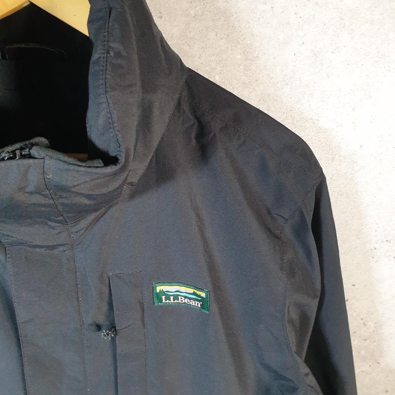 Vintage L.L. Bean Outdoors Nylon Jacket Mens M Black Waterproof Shell Coat