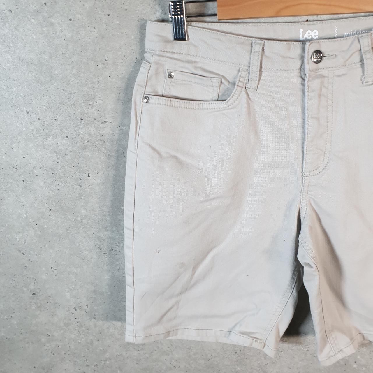 Vintage Lee Baggy Shorts Jorts Cargo Womens W30 Beige Relaxed Denim