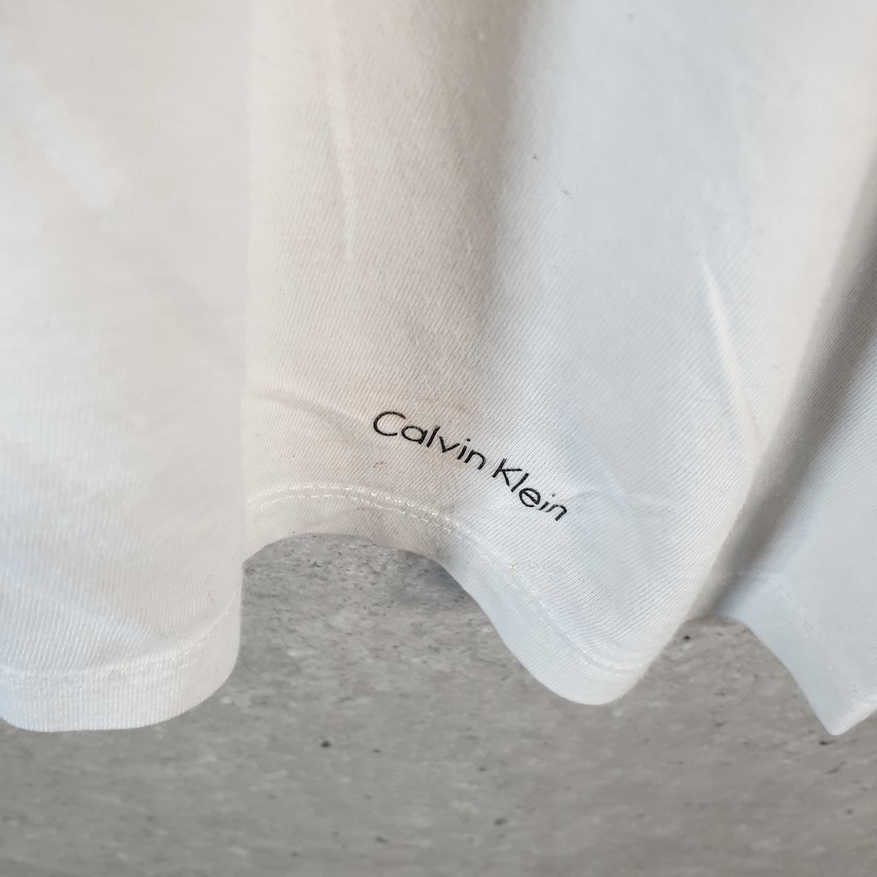 Vintage Calvin Klein Spellout Blank T Shirt Men’s Medium White Casual Sports