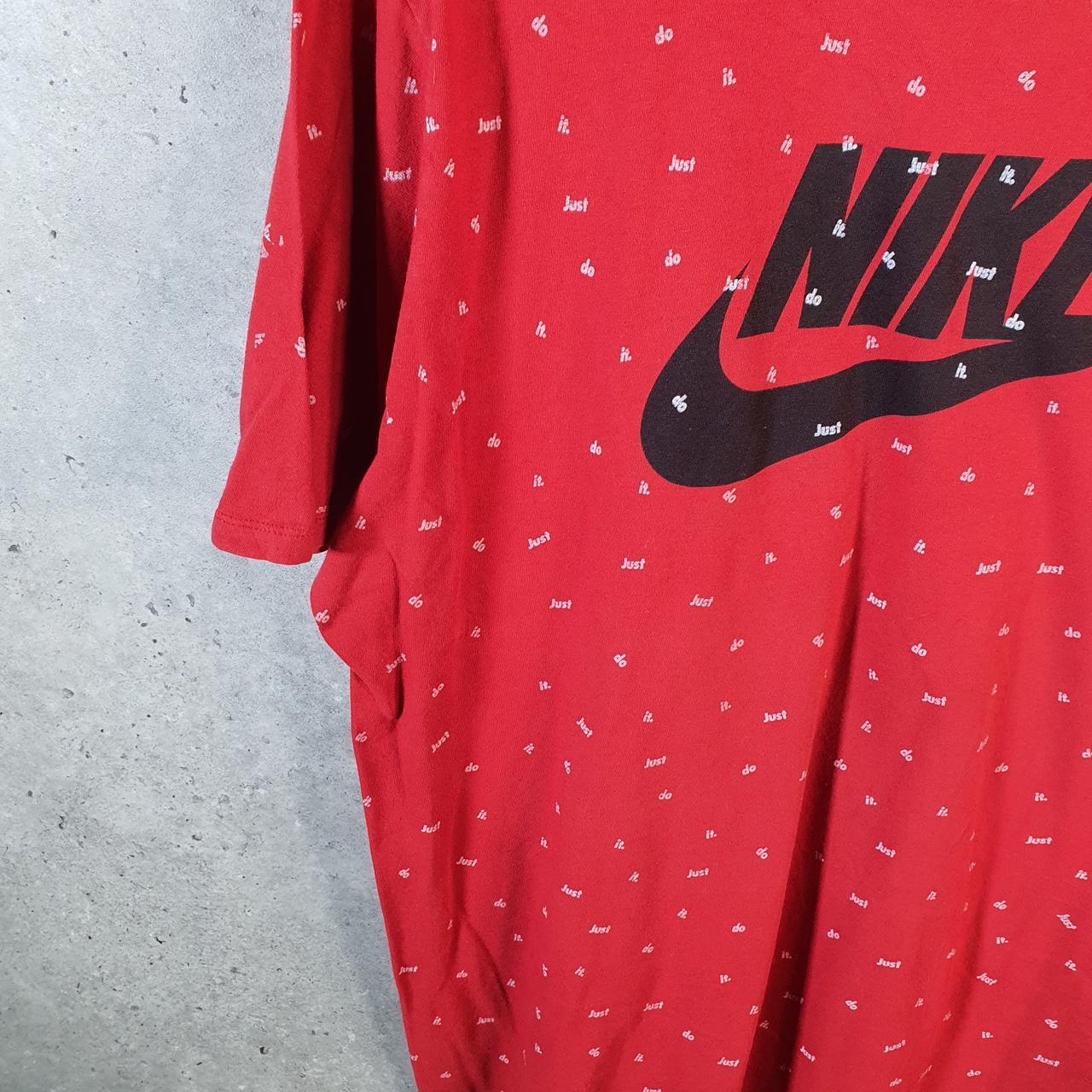 Vintage Nike Club All Over Print AOP T Shirt Men’s XL Red Swoosh Logo Athletic Big Fish Vintage