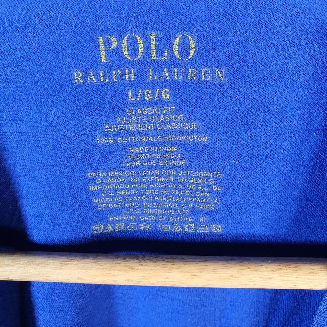 Vintage Ralph Lauren Polo T Shirt Men’s Large Blue Embroidered Pony Classic Fit C9138