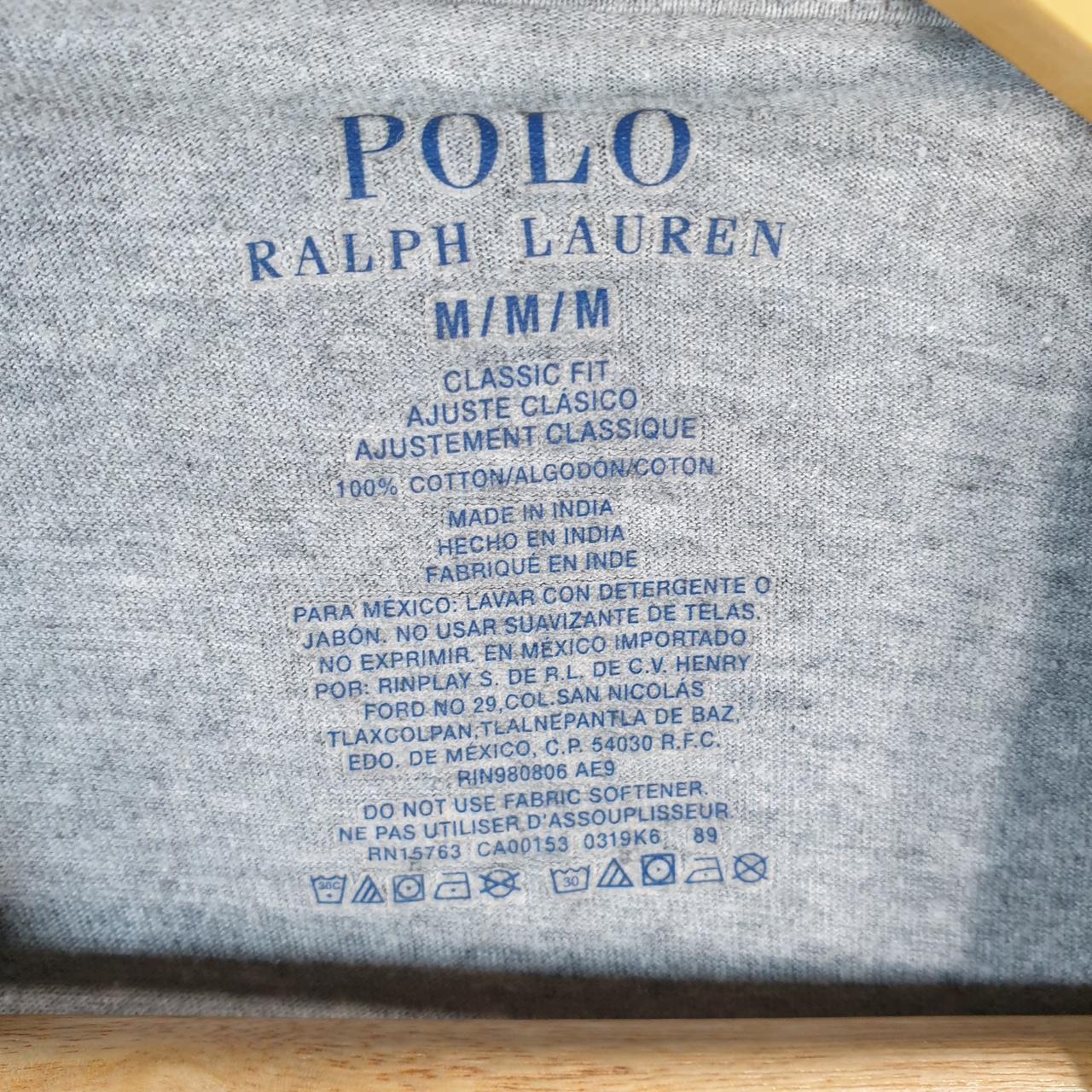 Vintage Ralph Lauren Polo T Shirt Men’s Medium Grey Embroidered Classic Fit Pony C8584