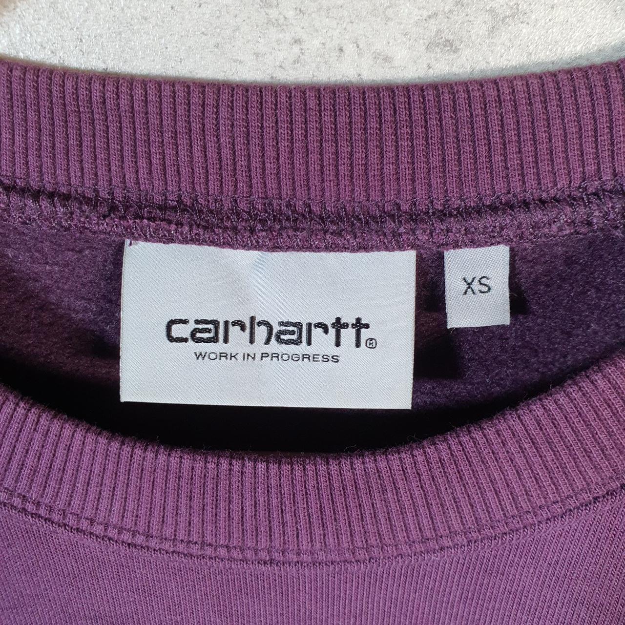 Vintage Carhartt Work in Progress Sweatshirt Mens XS Purple Pullover USA