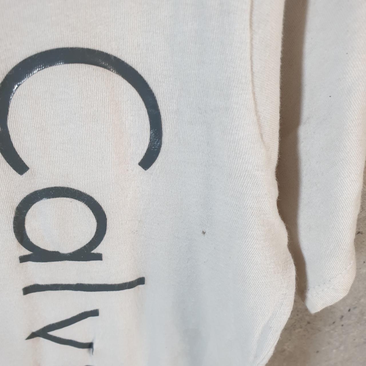 Vintage Calvin Klein Graphic T Shirt Womens XL White Regular Fit Spellout Logo