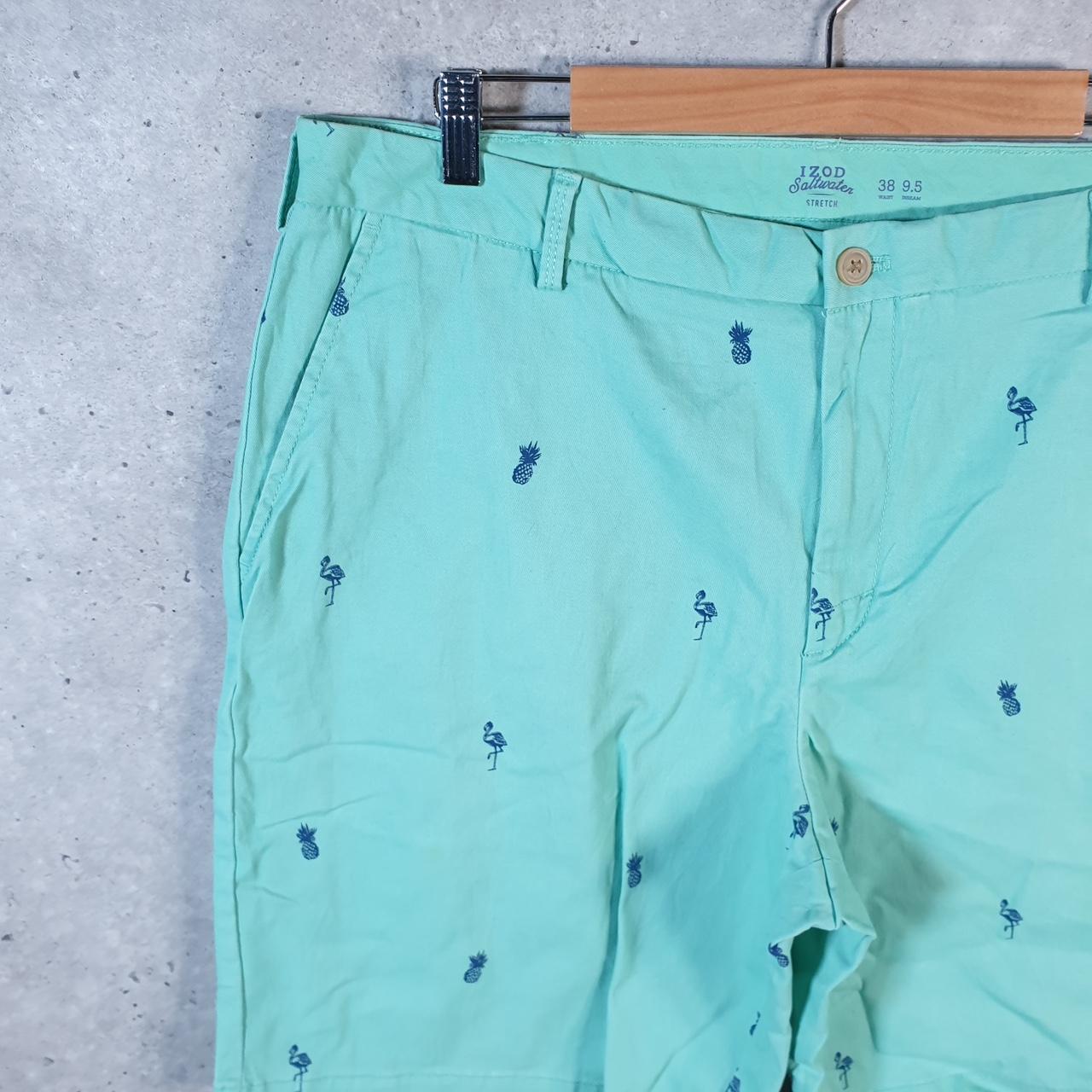 Vintage Izod Pineapple Shorts Jorts Cargo Men’s W38 Blue Baggy Cotton