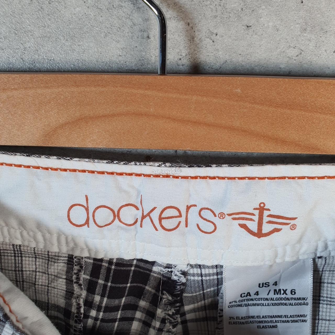 Vintage Dockers Chino Shorts Jorts Cargo Womens W30 Checkered Baggy Cotton