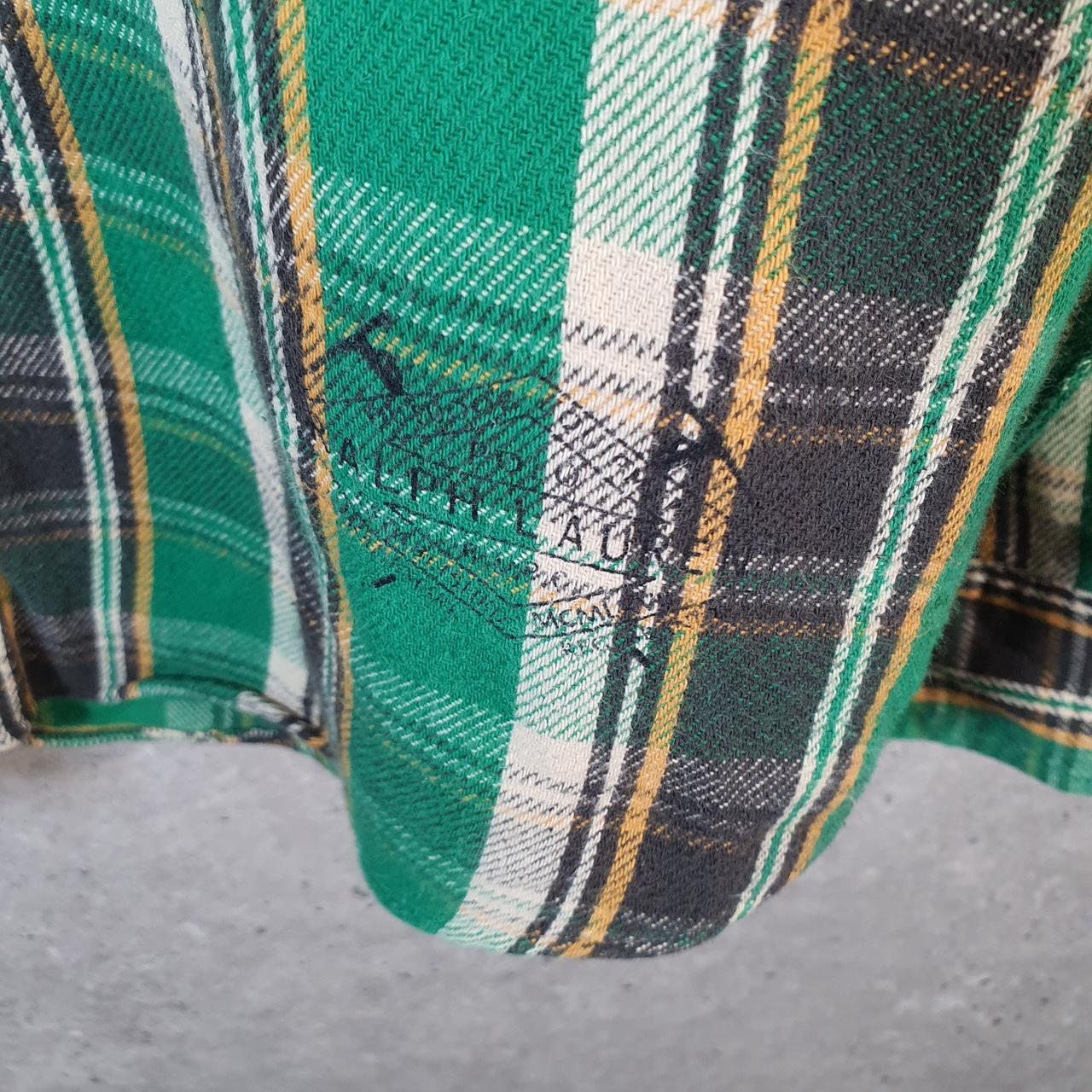 Vintage Ralph Lauren Button Down Shirt Men’s Large Green Flannel Pockets
