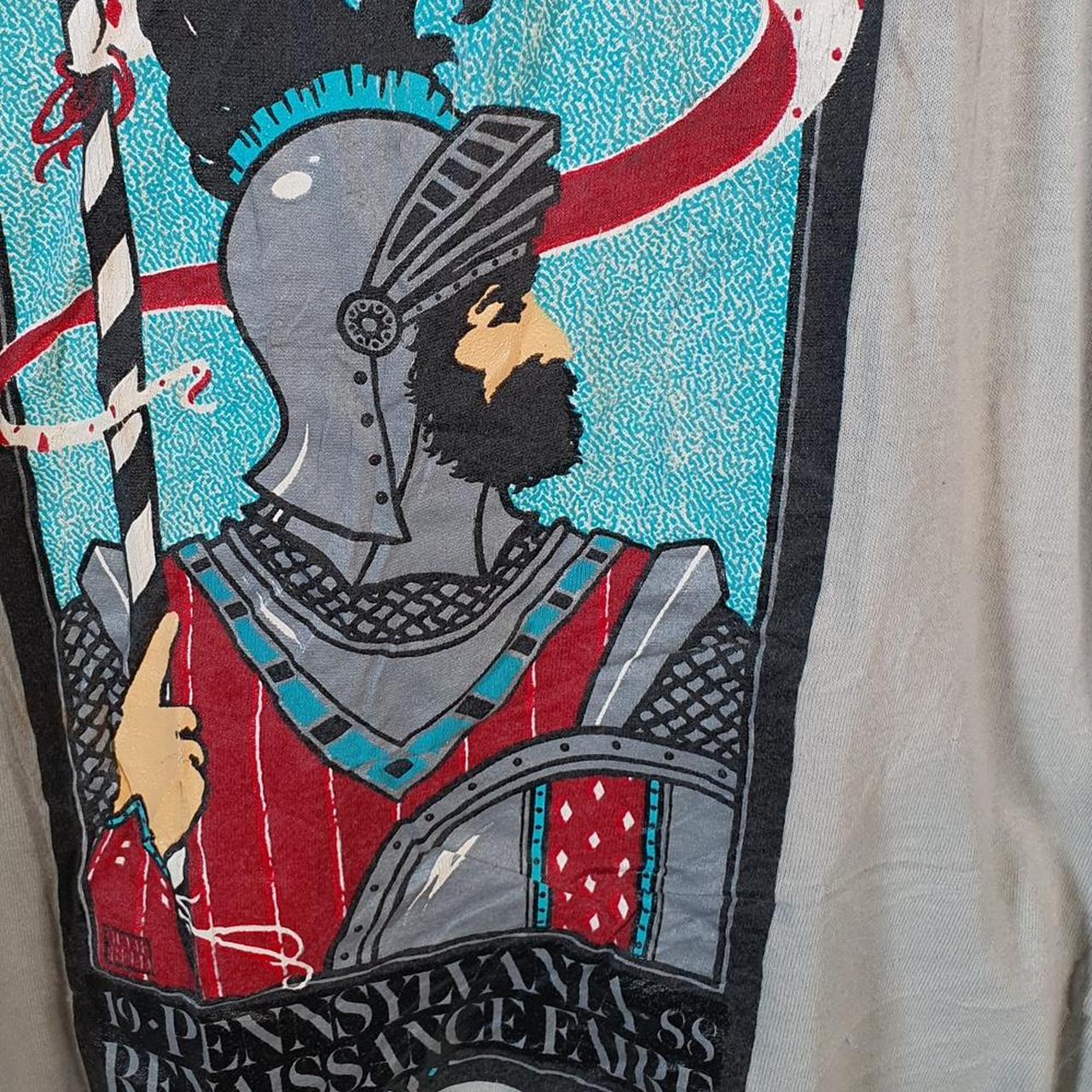 Vintage 1988 Pennsylvanian Renaissance USA Single Stitch T Shirt Men’s Small Grey Big Fish Vintage