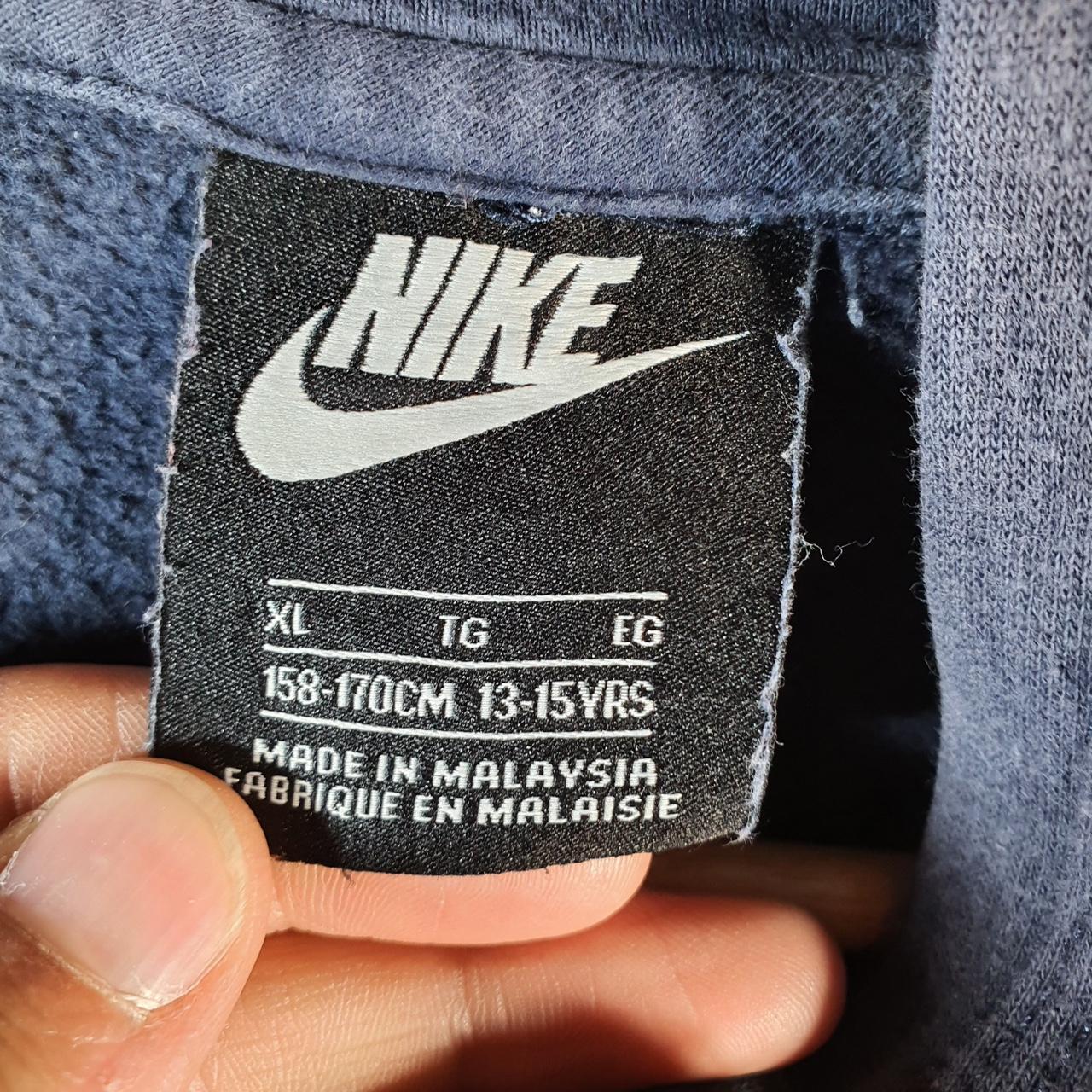 Vintage Nike Club Embroidered Hoodie Kids XL Navy Blue Swoosh Y2K Pullover