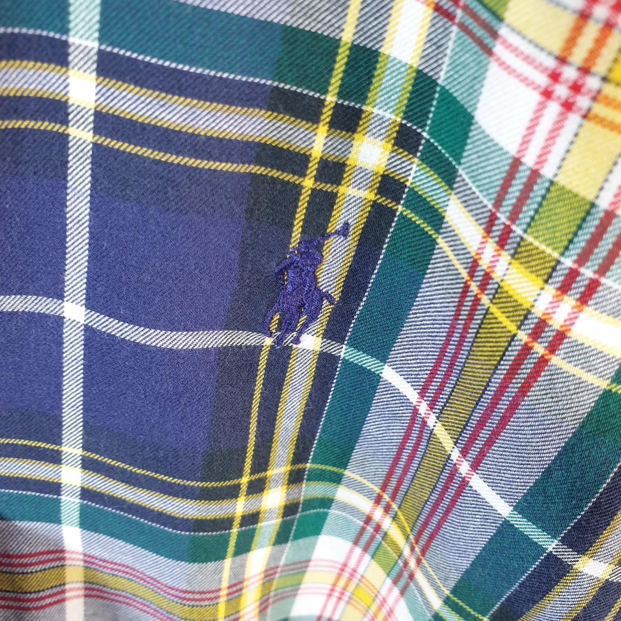 Vintage Ralph Lauren Button Down Shirt Men’s Large Yellow Checkered Blake Fit Pony