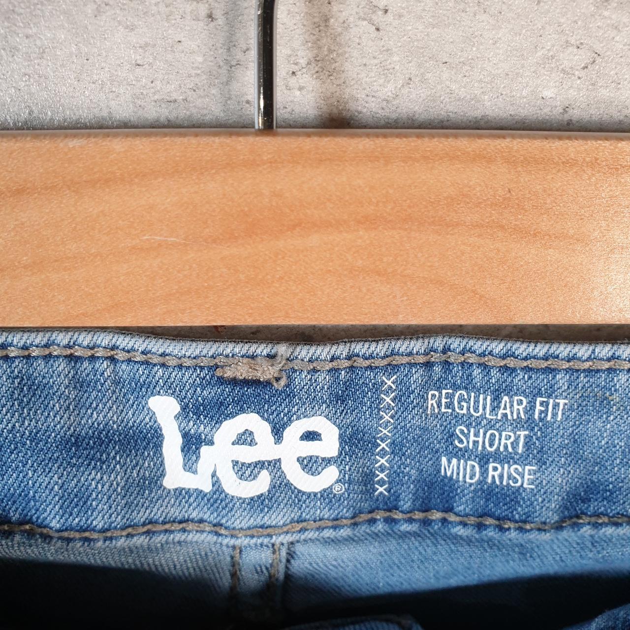 Vintage Lee Baggy Shorts Jorts Cargo Womens W34 Blue Relaxed Denim