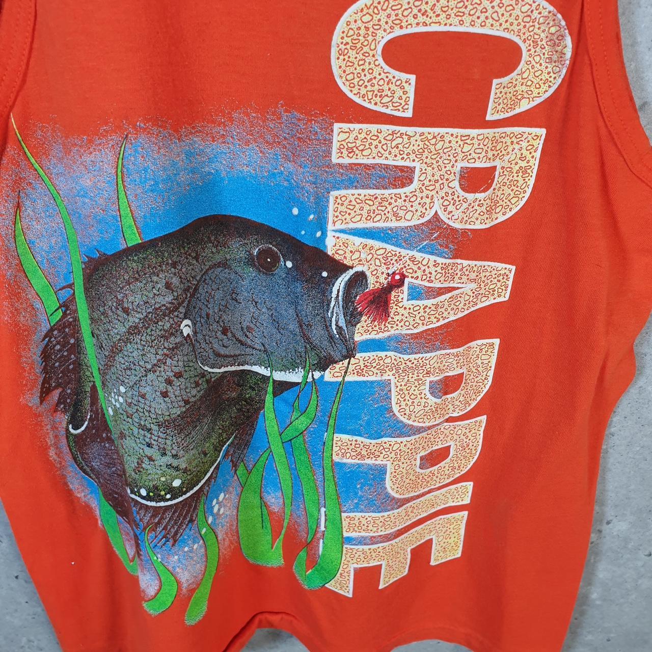 Vintage Tees Unlimited Crappie Fish 90s USA Single Stitch Vest Men’s Medium Orange
