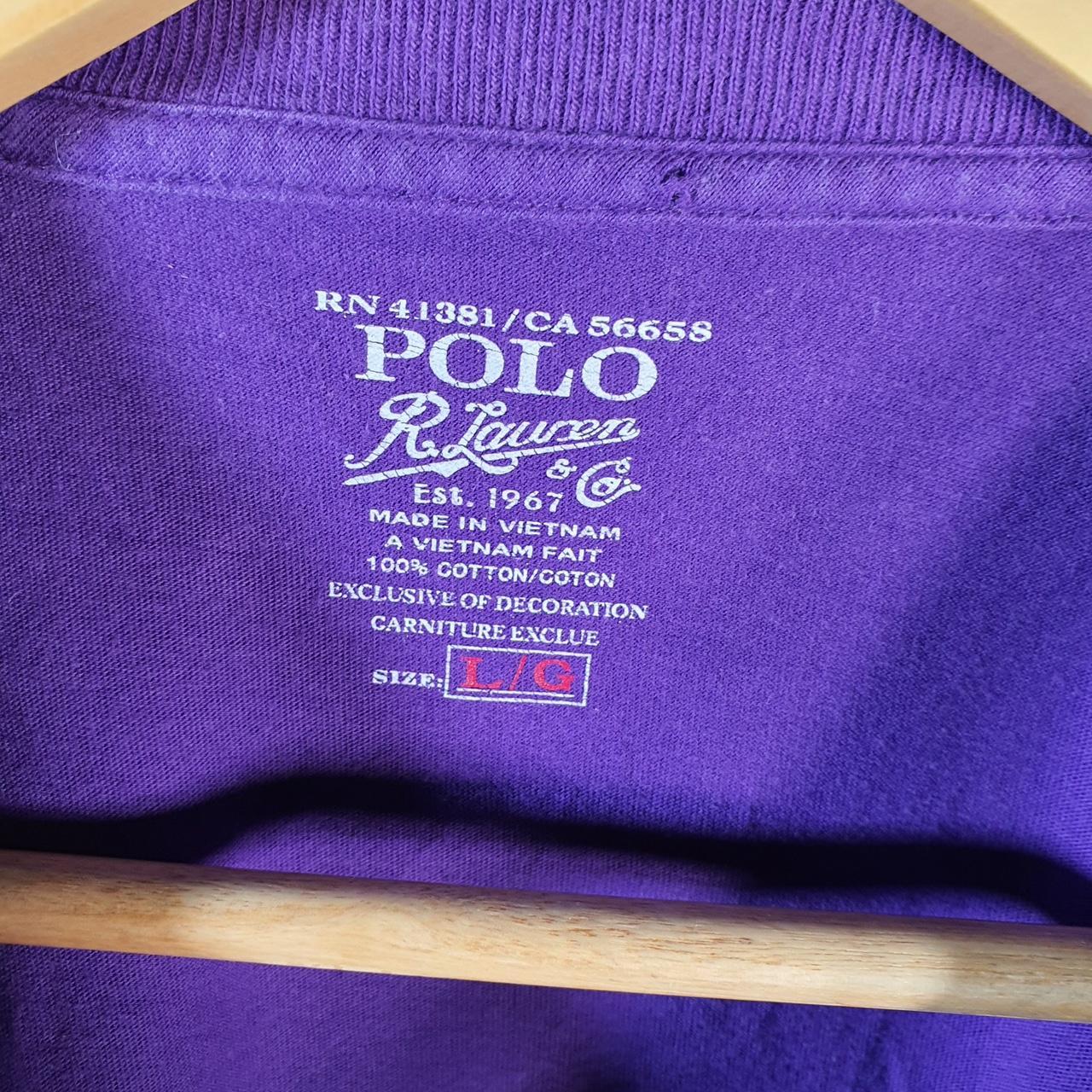 Vintage Ralph Lauren Polo Sport T Shirt Men’s Large Purple Custom Fit Embroidered Pony C8662