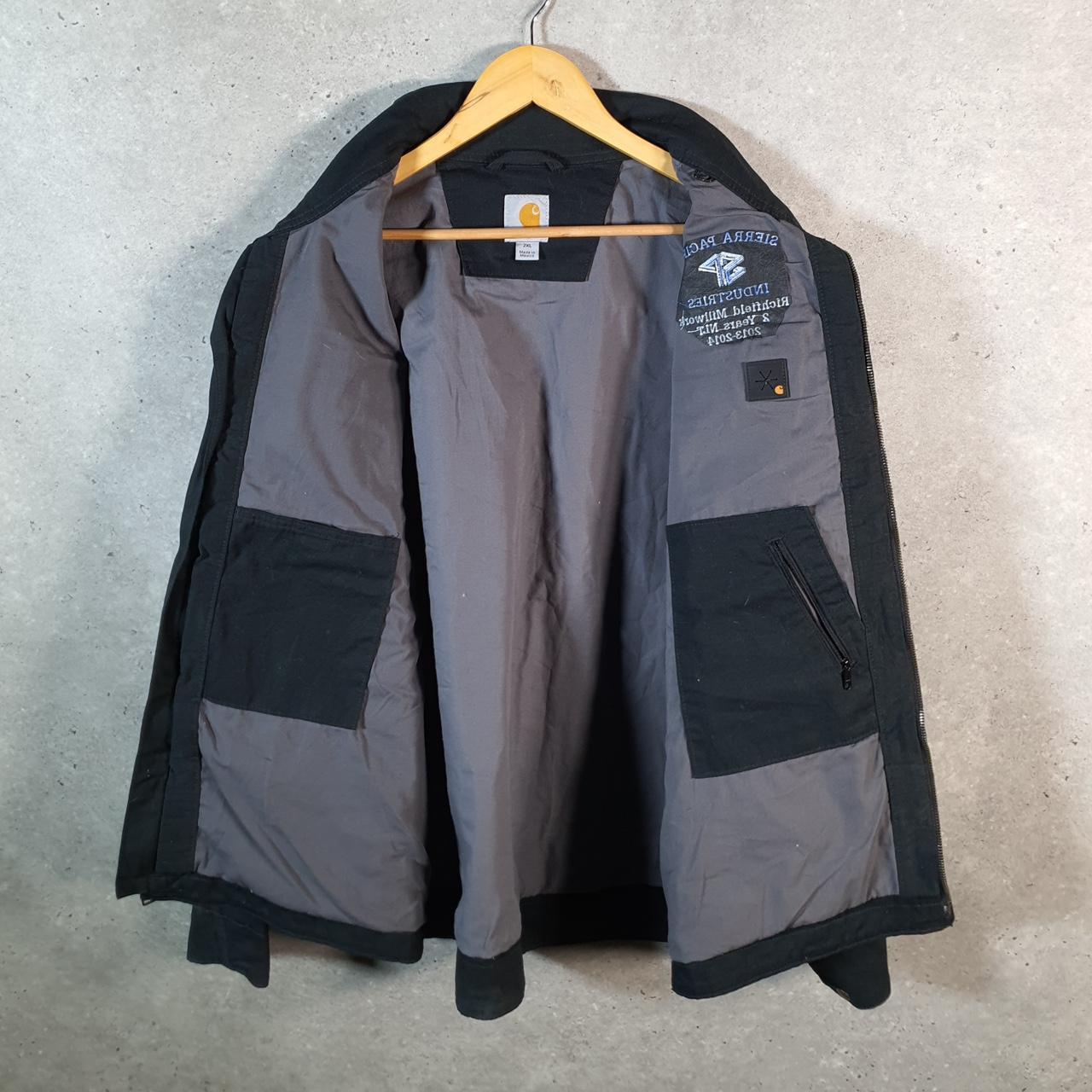 Vintage Carhartt Flint Ripstop Canvas Chore Jacket Men’s 2XL Black Workwear USA G2102