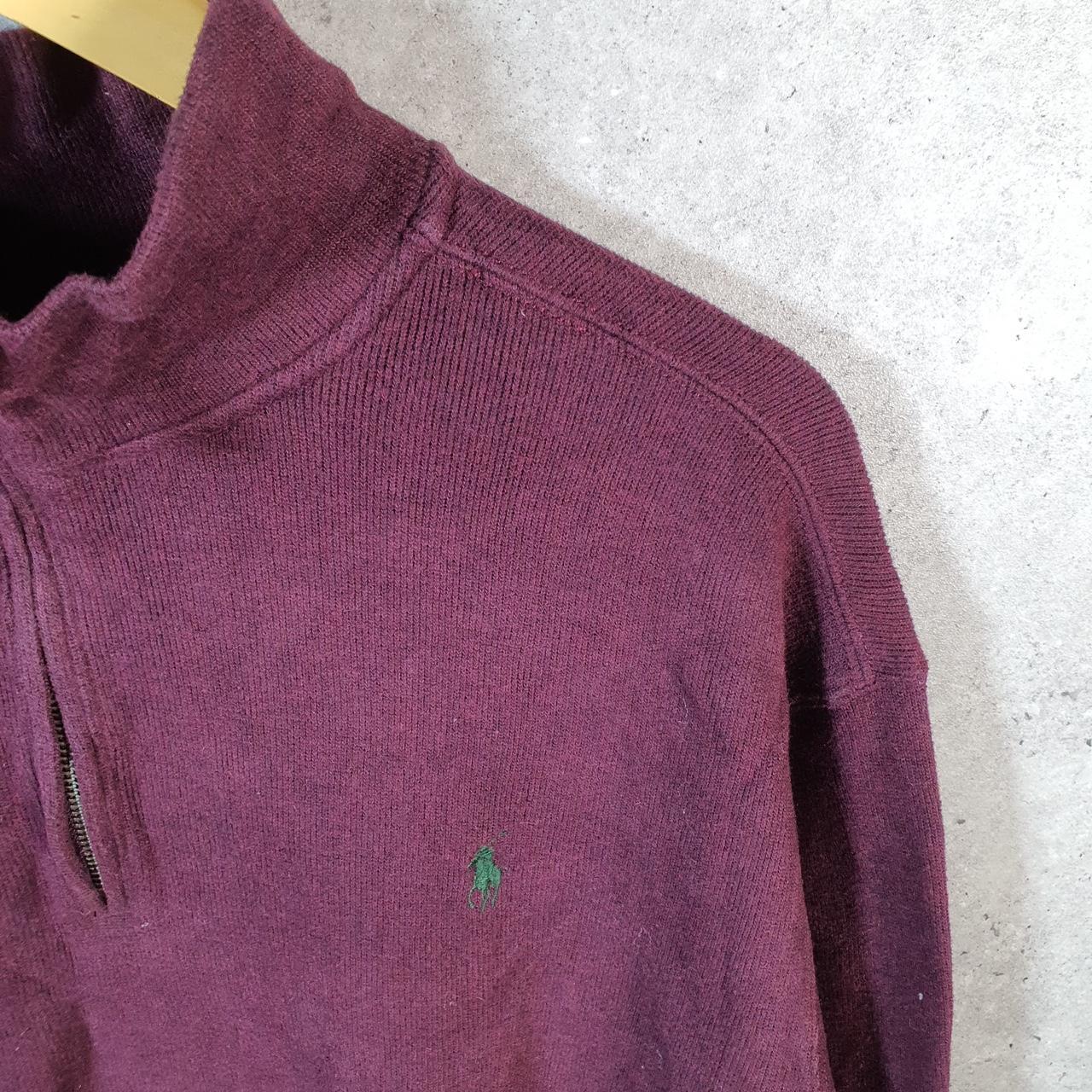 Vintage Ralph Lauren Polo 1/4 Zip Sweatshirt Men’s 2XL Burgundy Cotton Pullover Pony