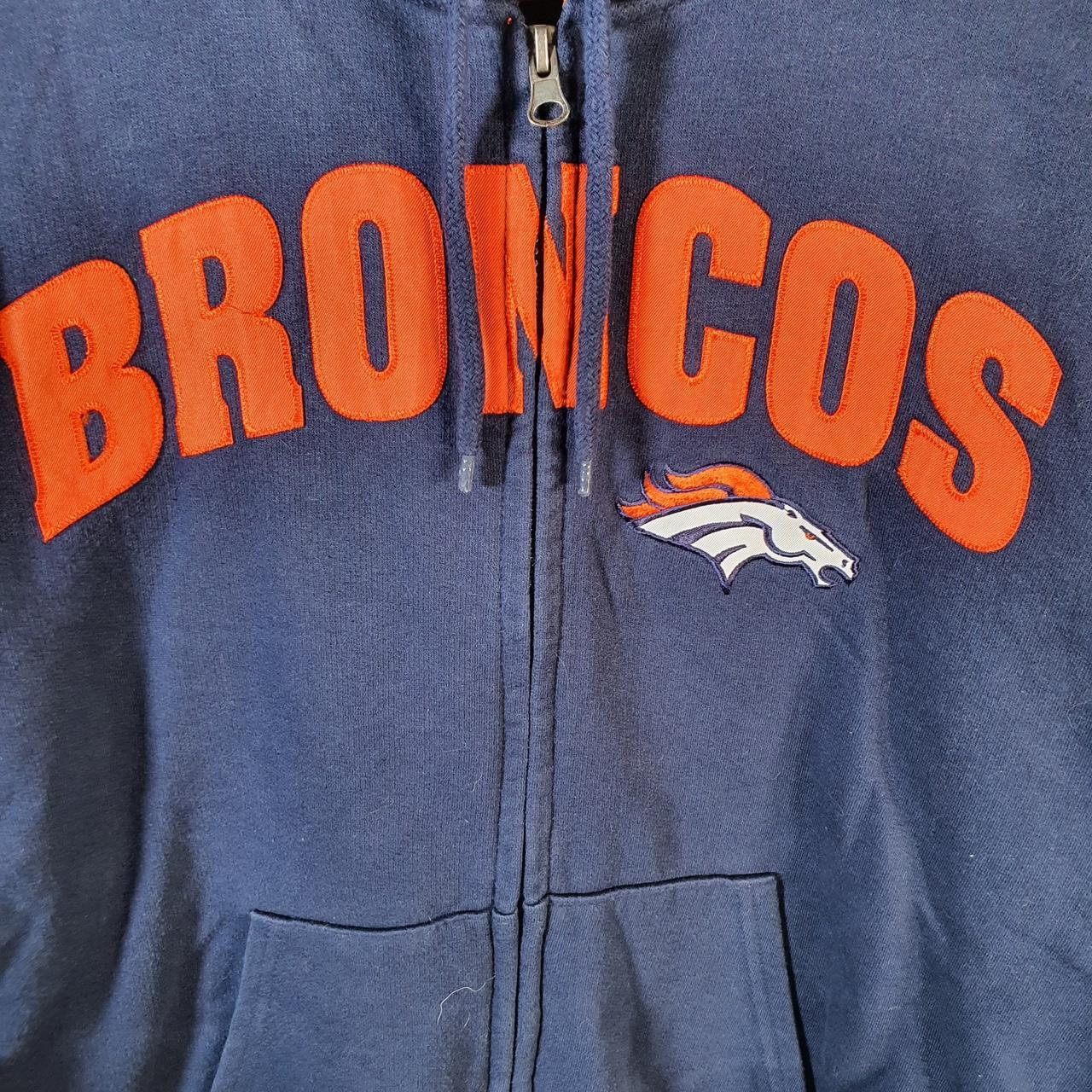 Vintage NFL Denver Broncos Hoodie Womens Medium Blue USA Pro Sport American Football