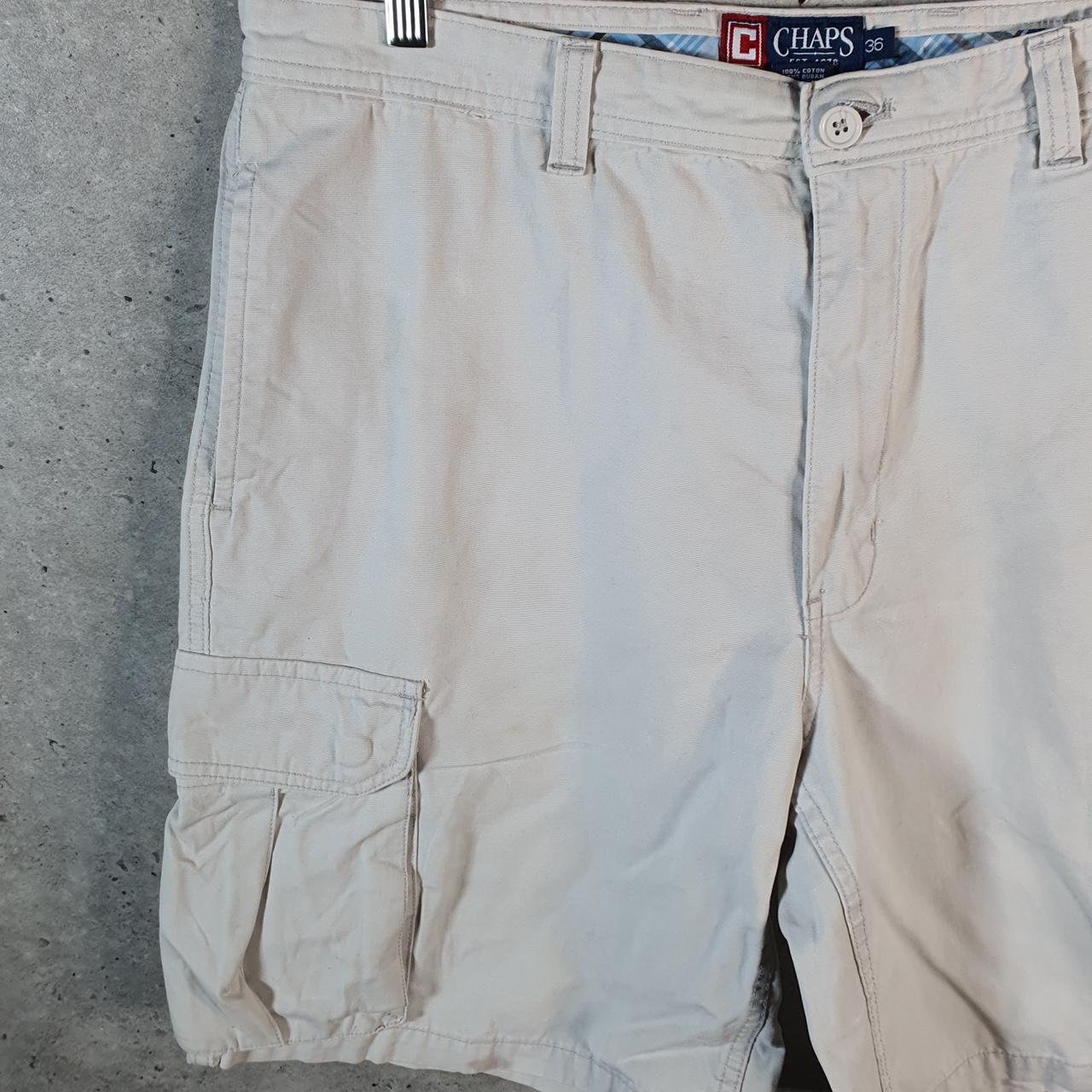 Vintage Chaps Ralph Lauren Polo Shorts Jorts Cargo Men’s W36 Beige Baggy Cotton A4235