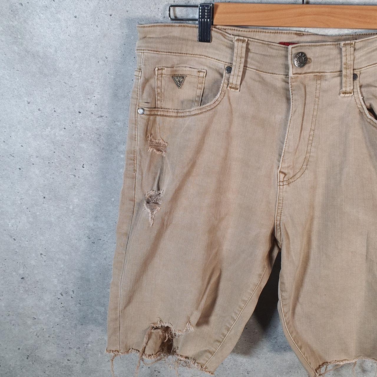 Vintage Guess Baggy Shorts Jorts Cargo Mens W33 Brown Relaxed Fit Cargo
