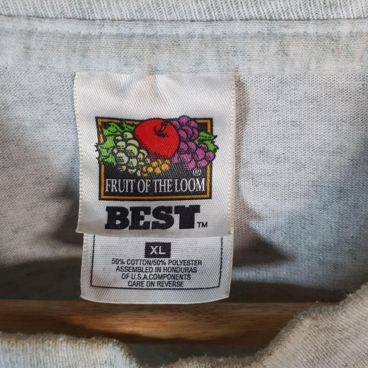 Vintage Fruit of the Loom Support Republic 90s USA Single Stitch T Shirt Men’s XL Grey C9492
