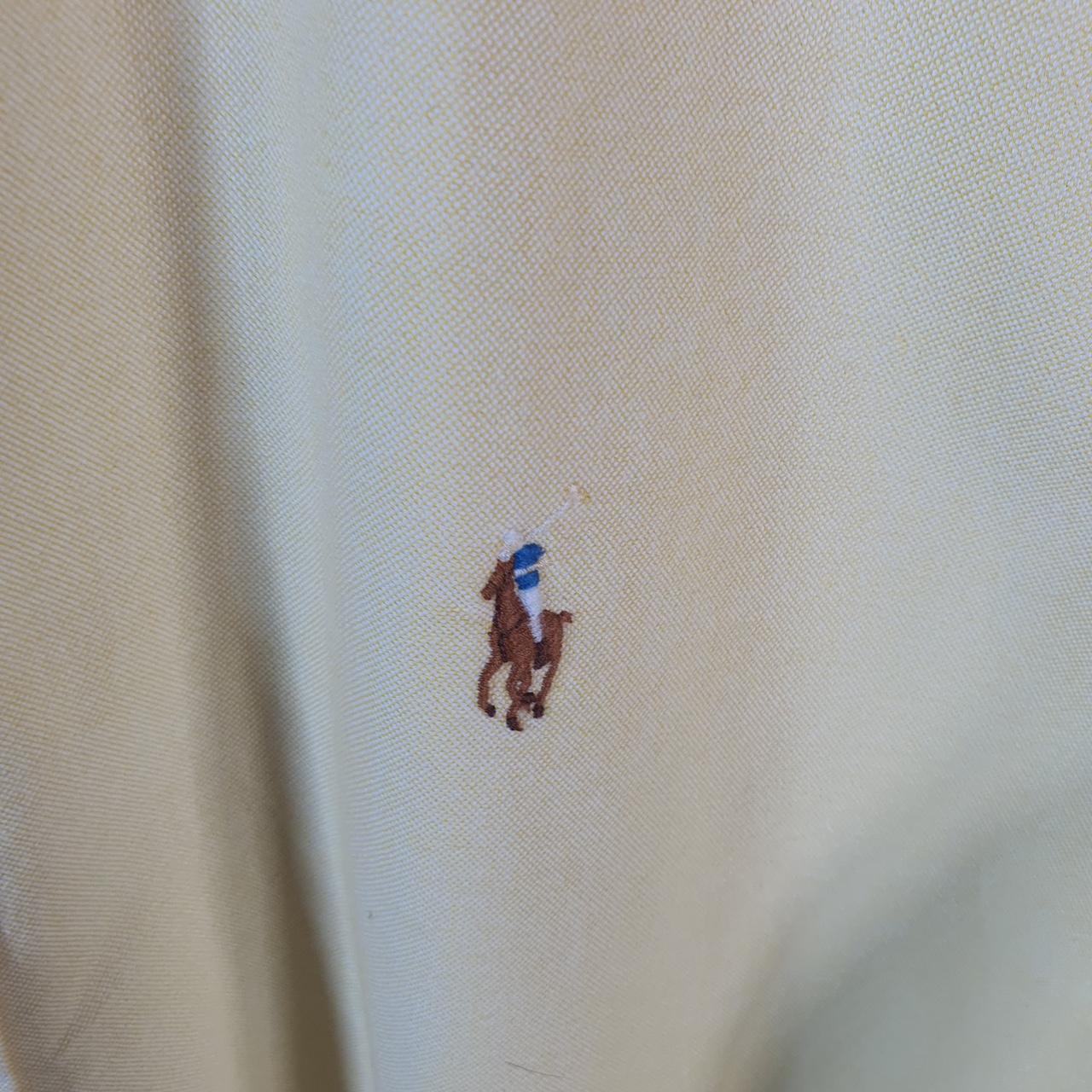 Vintage Ralph Lauren Button Down Shirt Men’s 2XL Yellow Slim Fit Cotton Pony