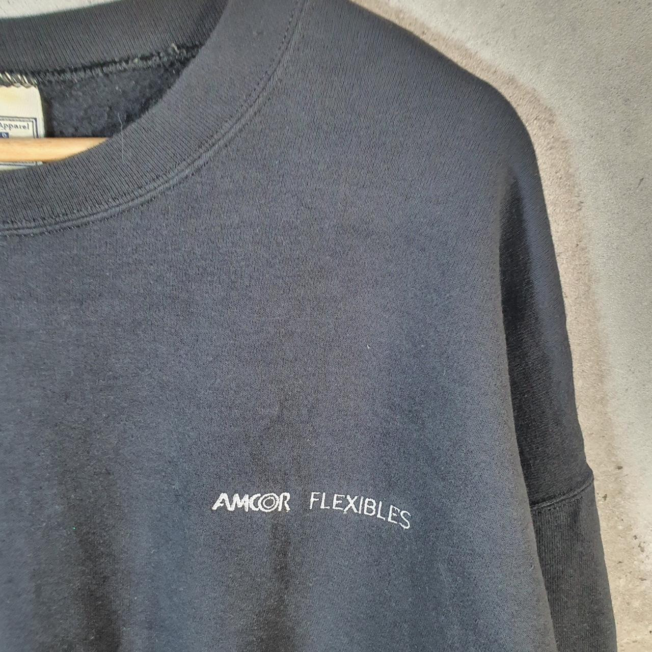 Vintage Lee Heavyweight Sweatshirt Men’s XL Black USA Amcor Flexibles Embroidered