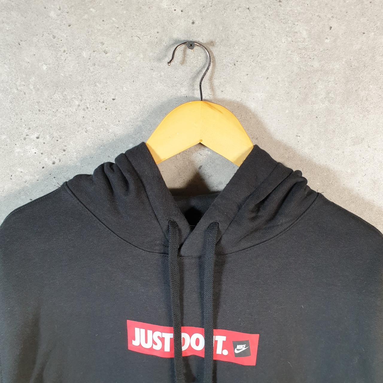 Vintage Nike Just Do It Hoodie Men’s Large Black Swoosh Y2K Pullover