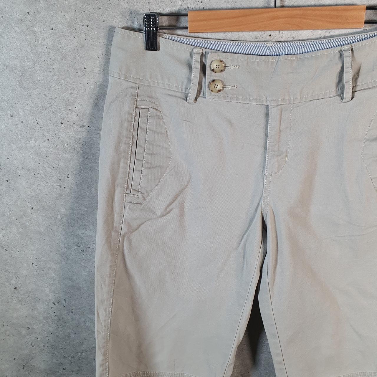 Vintage Eddie Bauer Chino Shorts Jorts Cargo Womens W34 Beige Baggy Cotton A4419