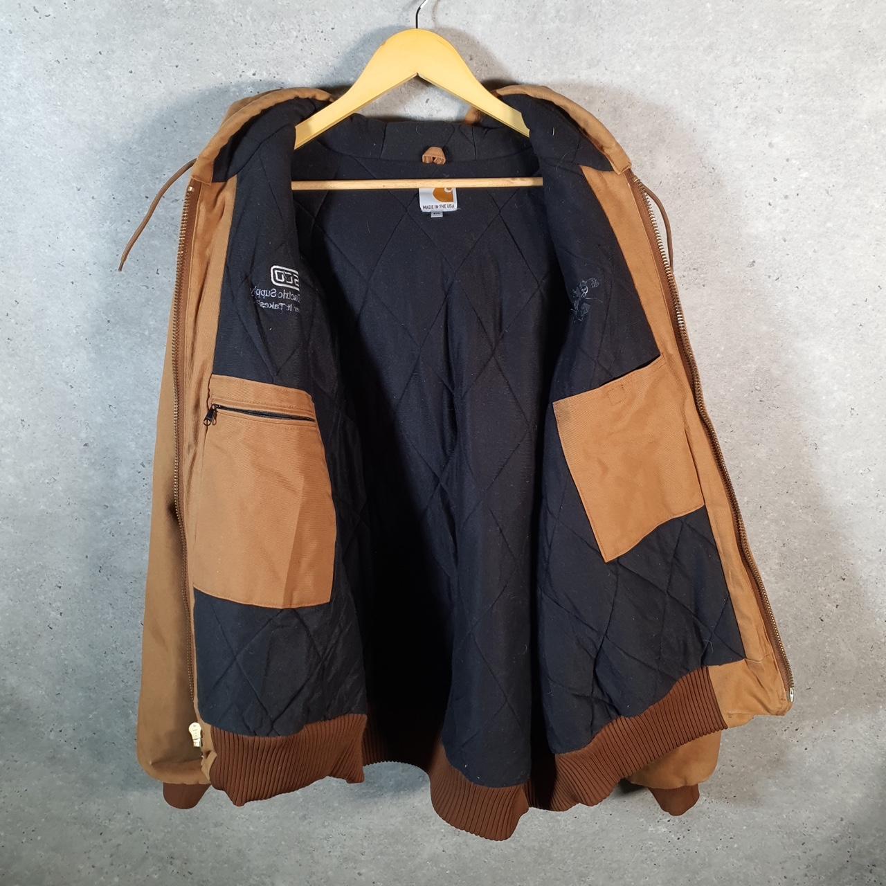 Vintage Carhartt Active Hooded Jacket Men’s 2XL Brown J140 BRN Workwear Canvas USA G2117