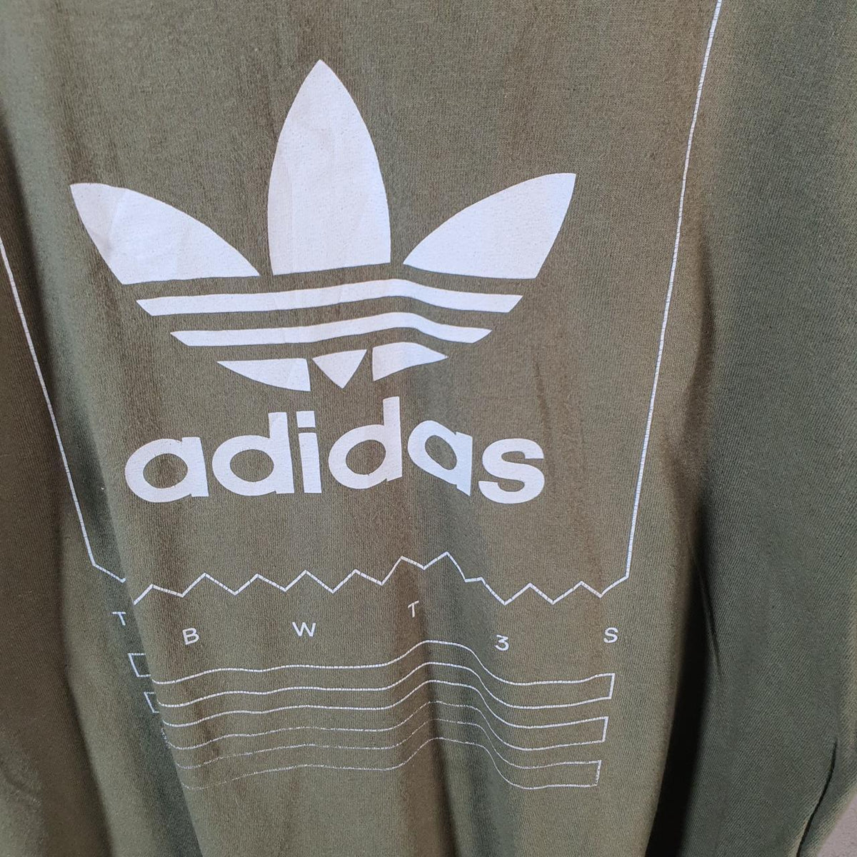 Vintage Adidas Trefoil Retro T Shirt Shirt Men’s Medium Khaki Green Logo Athletic
