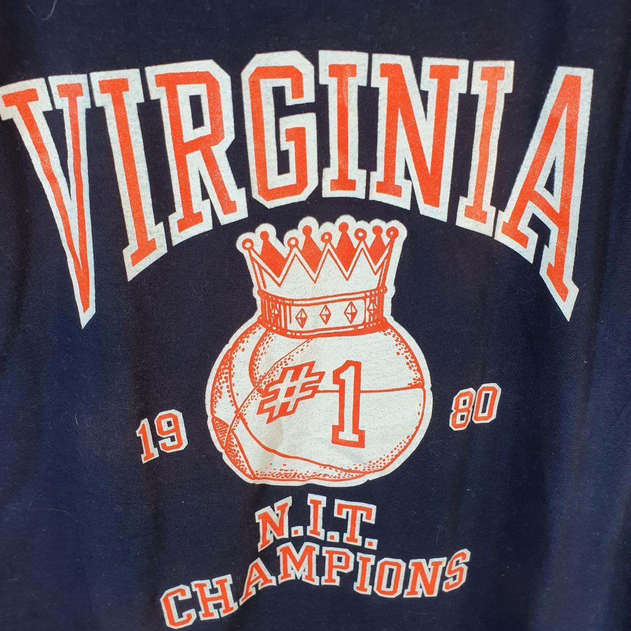 Vintage Velva Sheen Virginia Cavaliers 1980 USA Single Stitch T Shirt Men’s Medium Navy Blue