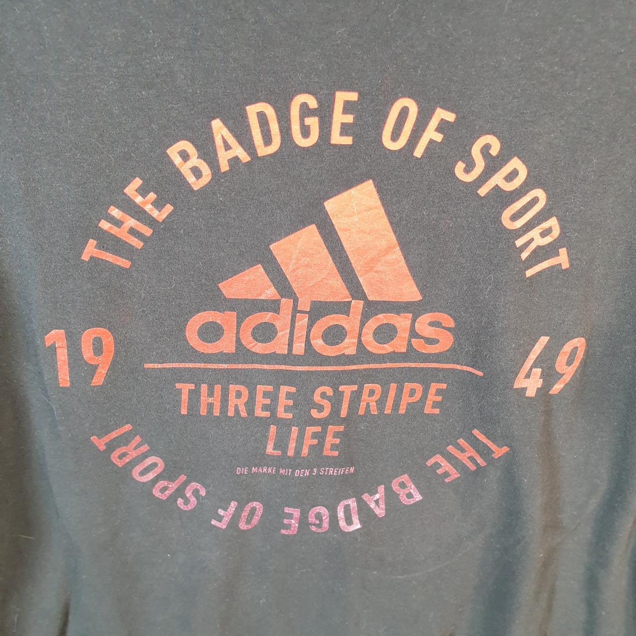 Vintage Adidas Amplifier Spellout T Shirt Men’s Large Black Three Stripes Logo Athletic