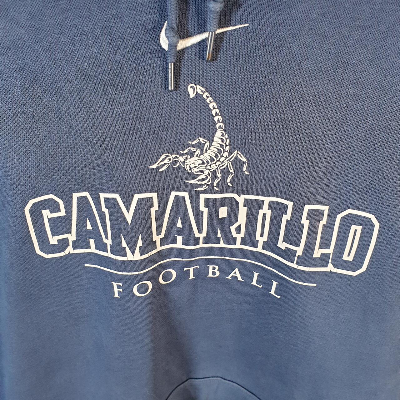 Vintage Nike Centre Swoosh Camarillo Football Hoodie Men’s Large Navy Blue Swoosh