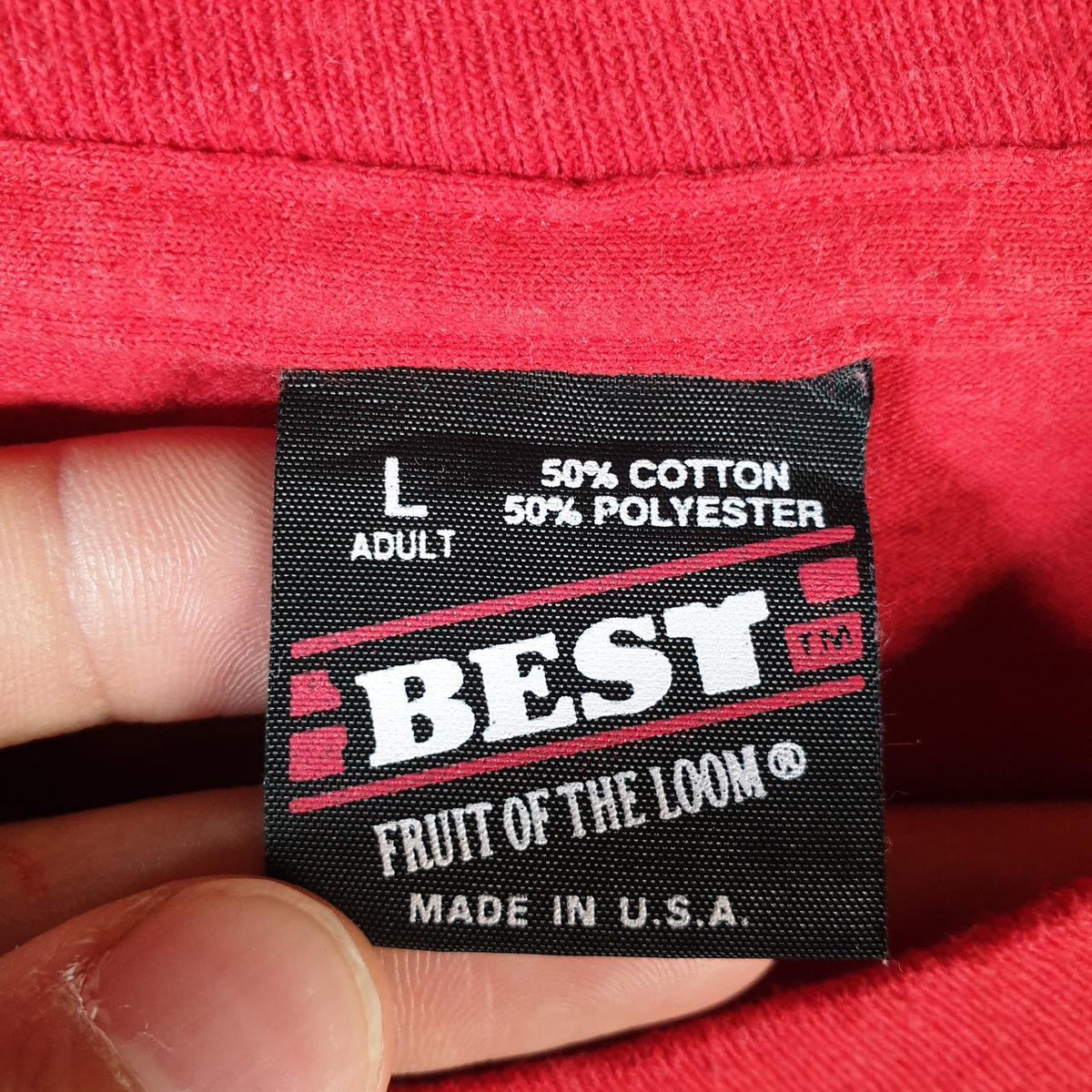 Vintage Best Fruit of the Loom Potter Gray School USA Single Stitch T Shirt Men’s Large Red 4