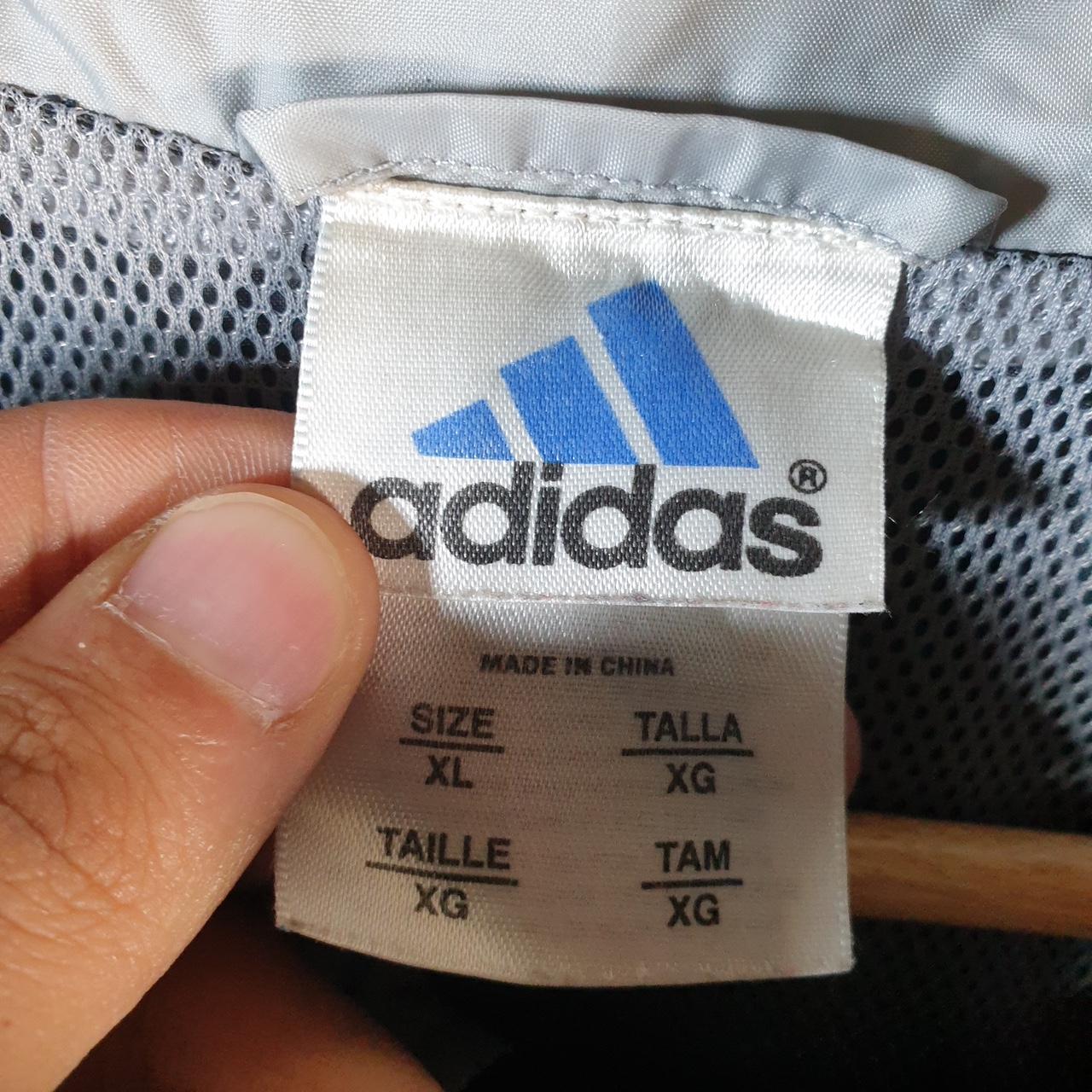 Vintage Adidas 90s Windbreaker Track Jacket Mens XL Black USA Three Stripes Full Zip