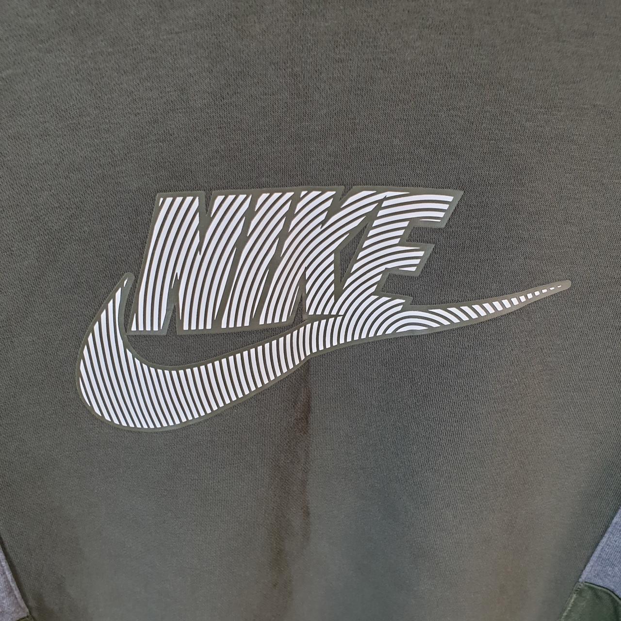 Vintage Nike Centre Swoosh Sweatshirt Mens Large Khaki Green Y2K Pullover Logo
