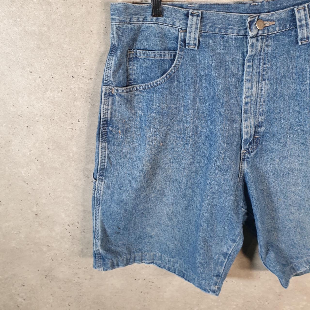 Vintage Wrangler Denim Shorts Jorts Cargo Men’s W36 Blue Baggy Cotton