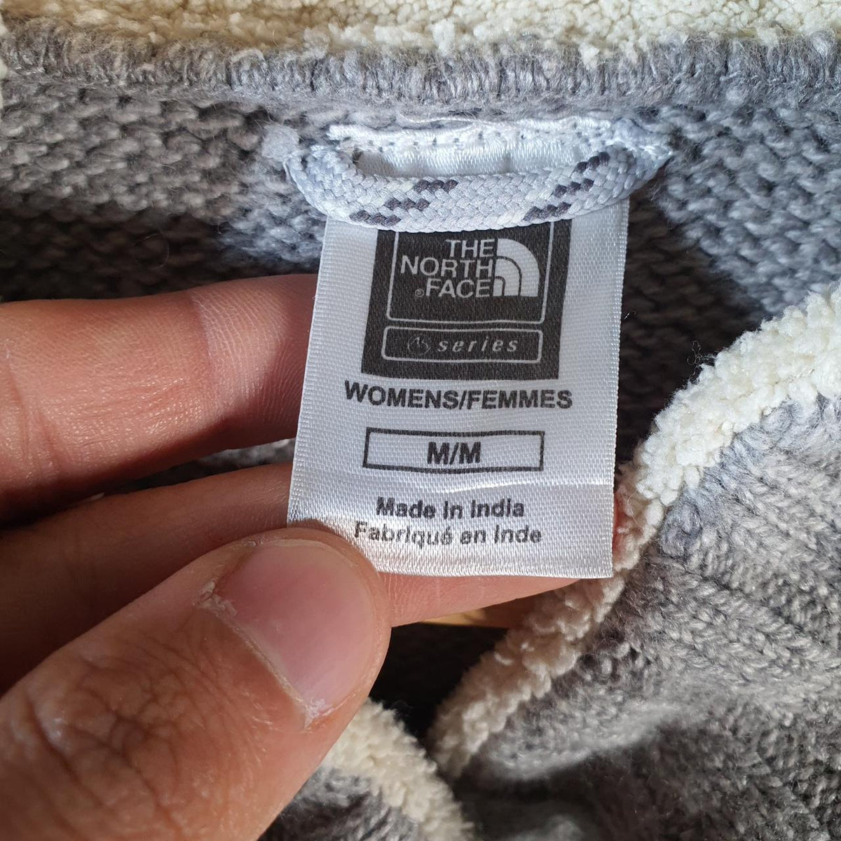 Vintage The North Face Knit Sweater Womens Medium Grey Y2K Pullover 1/4 Button