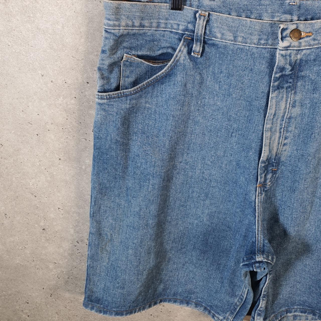 Vintage Wrangler Denim Shorts Jorts Cargo Men’s W40 Relaxed Blue Baggy Cotton